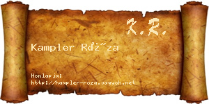 Kampler Róza névjegykártya